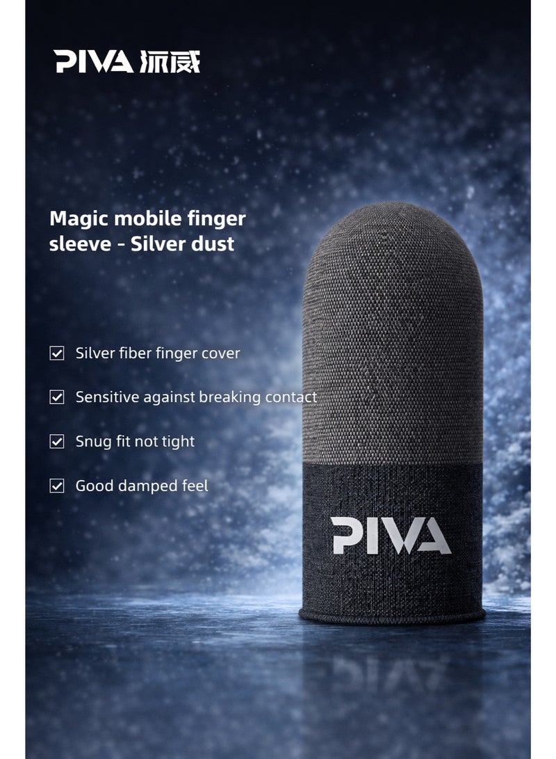 PIVA Mobile Gaming Finger Sleeves – Frost Cold Silver Fiber Touchscreen Finger Cover for PUBG & FPS Games, Anti-Sweat, High Sensitivity, Smooth Control For Redmagic, Iphone, iPad, Samsung, Poco and Mobile Phones (2 Pairs / 4 PCS) - Image 3